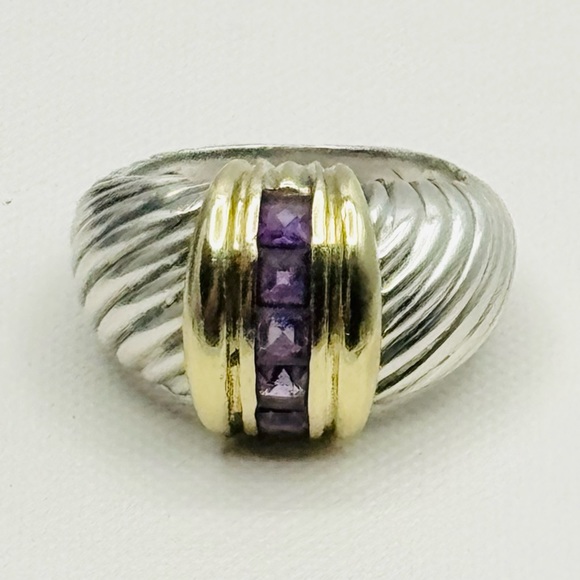 David Yurman Renaissance Dome Ring With Amethyst and Gold - Picture 6 of 9